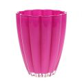 Floristik24 Glass Vase &quot;Bloom&quot; Pink Ø14cm H17cm
