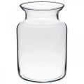 Floristik24 Glass flower vase wide clear Ø12cm H20cm