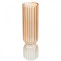 Floristik24 Glass Vase Decorative Vase Brown Clear Mini Vase Ø5cm H18cm