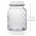 Floristik24 Glass vase diamond pattern, lantern, decorative glass vessel, table decoration 2pcs