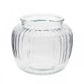 Floristik24 Ribbed glass vase Ø11cm H10cm