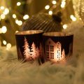 Floristik24 Lanterns, tea light holder glass Christmas black Ø7cm 2pcs