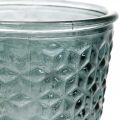Floristik24 Lantern with foot, cup glass, decorative glass gray Ø10cm H18.5cm