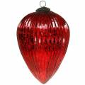 Floristik24 Glass cones for hanging red 22cm large Christmas decorations