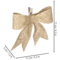 Glitter Gold Decorative Bows with Clip 11cm - Set of 4 | Floristik24.co.uk