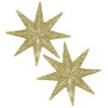 Floristik24 Glitter star gold Ø10cm 12pcs