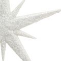 Floristik24 Glitter star to hang white 13cm 12pcs