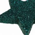 Floristik24 Glitter stars to sprinkle emerald 4 / 5cm assorted 40pcs
