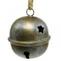 Floristik24 Christmas bells, bells with stars, advent decoration metal antique look H5.5cm Ø5cm 4pcs