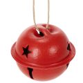 Floristik24 Red Metal Star Pattern Bell Ornaments 3cm, Set of 9