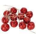 Red Metal Star Pattern Bell Ornaments 3cm, Set of 9 | Floristik24.co.uk