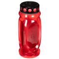 Floristik24 Grave candle red, lid black, memorial candle 4 days 23cm