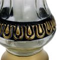 Floristik24 Grave light glass with pattern silver, gold Ø11cm H26cm 2pcs