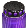 Floristik24 Grave candle lid motif flower black purple Ø9cm H27cm