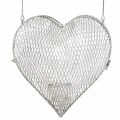 Floristik24 Hanging decoration wire heart, tealight holder for hanging 29×27.5cm