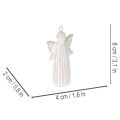 Set of 4 Ceramic Angel Hanging Decorations for Christmas Tree – 8cm, Grey | Floristik24.co.uk