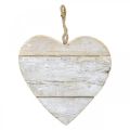 Floristik24 Heart made of wood, decorative heart for hanging, heart deco white 20cm