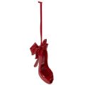 Floristik24 Deko Hanging Shoe Ornament with Bow 10x7x10cm Bordeaux Polyresin