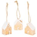 Floristik24 Gingerbread House Ceramic Hanging Decoration Winter Christmas Decoration 6cm 3pcs