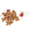 Decorative gingerbread man ornaments for Christmas trees, 6cm, 12 pieces | Floristik24.co.uk