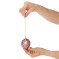 Christmas Tree Decorations Macaron Glass Ornaments 6cm Pastel Set of 6 | Floristik24.co.uk