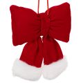 Red Flannel Hanging Bow with