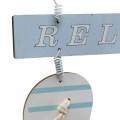 Floristik24 Flip flops for hanging Wood Light blue 23 × 14cm 6pcs