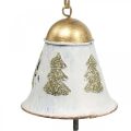 Floristik24 Christmas Bells Vintage Christmas Decoration Golden White 2pcs