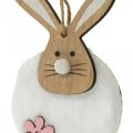 Floristik24 Hanger rabbit deco hanger Easter wood plush 26×7×2cm 6 pieces
