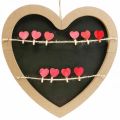 Floristik24 Wall decoration heart photo holder memo holder 10 clips 30cm