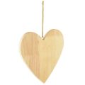 Floristik24 Wooden hearts for painting, decorative heart hanger, natural, 20 x 20 cm, 3 pieces