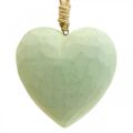 Floristik24 Wooden heart deco hanger heart made of wood deco green 12cm 3pcs