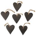 Floristik24 Hanging decoration slate heart decorative hearts black 7cm 6pcs