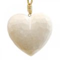 Floristik24 Wooden heart decorative hanger decorative heart for hanging white 12cm 3pcs