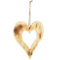 Floristik24 Decorative wooden hearts for hanging heart in heart burned 20cm 3pcs
