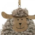 Floristik24 Easter decoration sheep hanger wood fluffy 8.5×1.5×20cm 6pcs