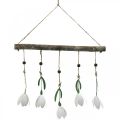 Floristik24 Decorative branch with blossoms, spring, snowdrops for hanging, metal blossoms L48cm W90cm