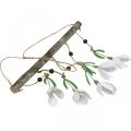 Floristik24 Decorative branch with blossoms, spring, snowdrops for hanging, metal blossoms L48cm W90cm