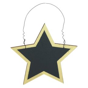 Floristik24 Wooden stars black gold decorative hangers Christmas Ø15cm 8pcs