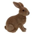 Floristik24 Rabbit flocked brown 11cm, 13.5cm 6pcs