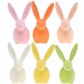 Floristik24 Bunny flocked pastel colors H13cm 6pcs