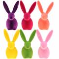 Floristik24 Bunny flocked colorful H13cm assorted 6 pieces