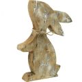 Floristik24 Wooden bunny, spring, Easter bunny sitting, Easter decoration with pattern natural, white washed H26cm