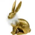 Floristik24 Easter Bunny with Feather Boa Spring Decoration Bunny Golden Easter Decoration