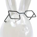 Floristik24 Easter bunny with glasses white mother-of-pearl ceramic H27cm