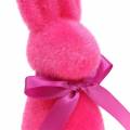 Floristik24 Bunny flocked pink 16cm 4pcs