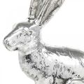 Floristik24 Easter bunny sitting silver bunny figure table decoration Easter 16.5cm
