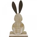 Floristik24 Wooden bunny with basket, spring decoration, Easter bunny with plant basket nature, white H48cm