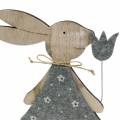 Floristik24 Deco figure wooden rabbit felt 30/31.5cm 2pcs
