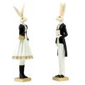 Floristik24 Rabbit decoration pair of rabbits black gold white table decoration H32cm 2pcs